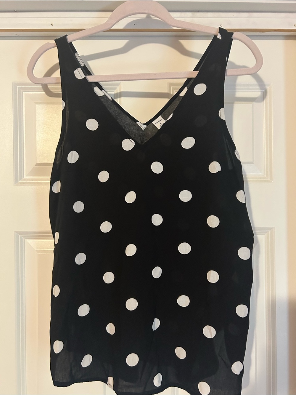 Old Navy Black and White Polka Dot Tank Top